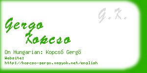 gergo kopcso business card